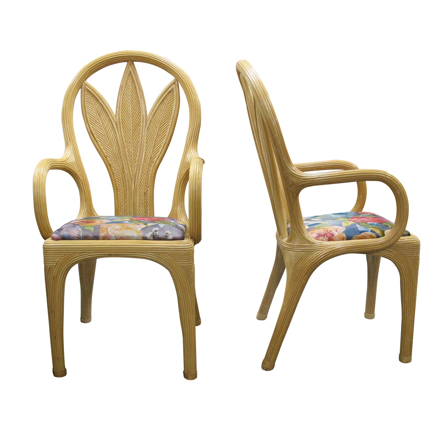 Set of 6 Vivai Del Sud Rattan Dining Chairs — Italy, Circa 1970s