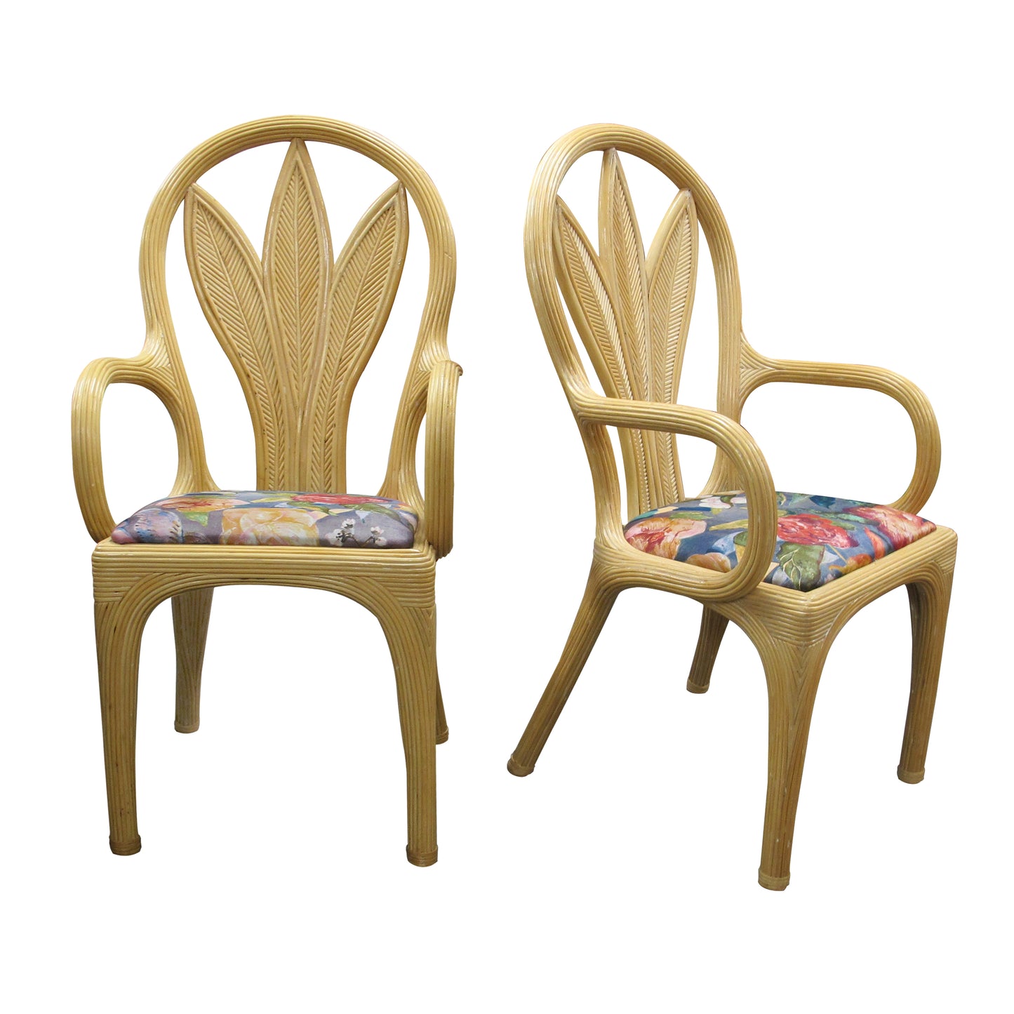 Set of 6 Vivai Del Sud Rattan Dining Chairs — Italy, Circa 1970s