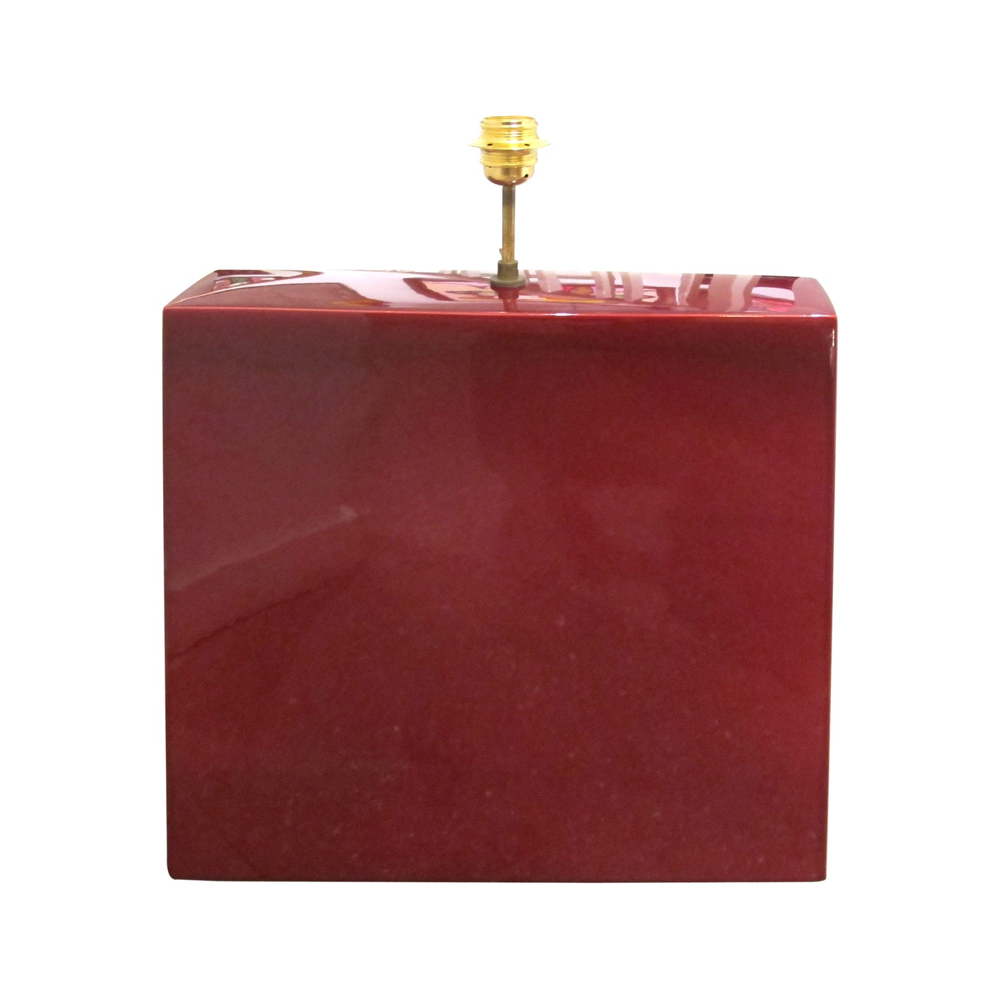 French Pair of Ceramic Table Lamps with Burgundy Glaze, 1960s