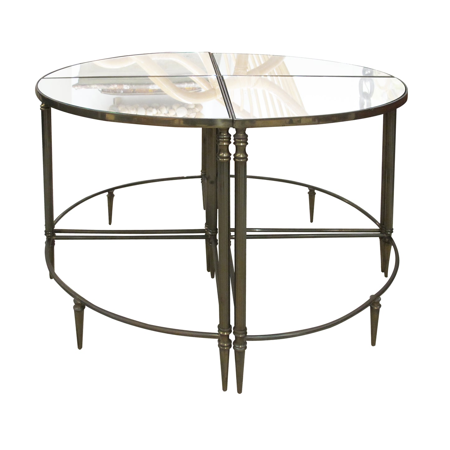 Mid-Century Maison Lancel Style Four-Piece Mirrored Tables