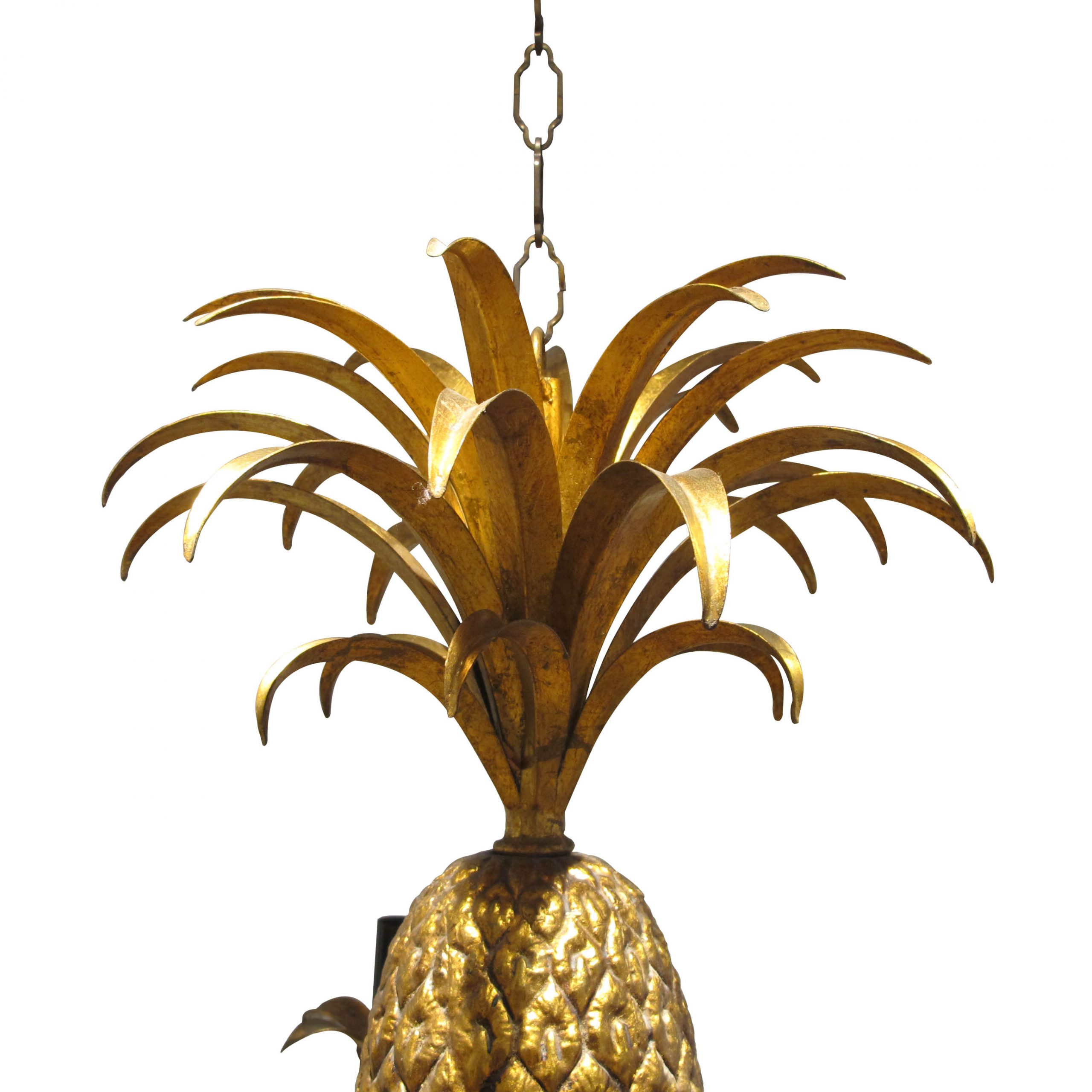 VINTAGE FAUX BAMBOO PINEAPPLE 🍍 6 LIGHT CHANDELIER W/SHADES