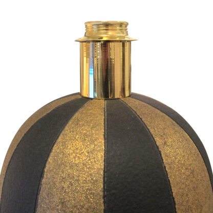 1950s Pair of Spherical Black and Gold Ceramic Table lamps, Italian - Image 7