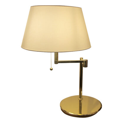 1970s Pair of Large Brass Bracket Table Lamps, Swedish, 1970s - Image 5