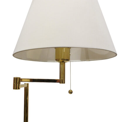 1970s Pair of Large Brass Bracket Table Lamps, Swedish, 1970s - Image 7