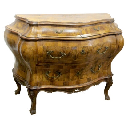 1930s Bow Fronted Chest of Drawers, Rococo Style, Italian - Image 2